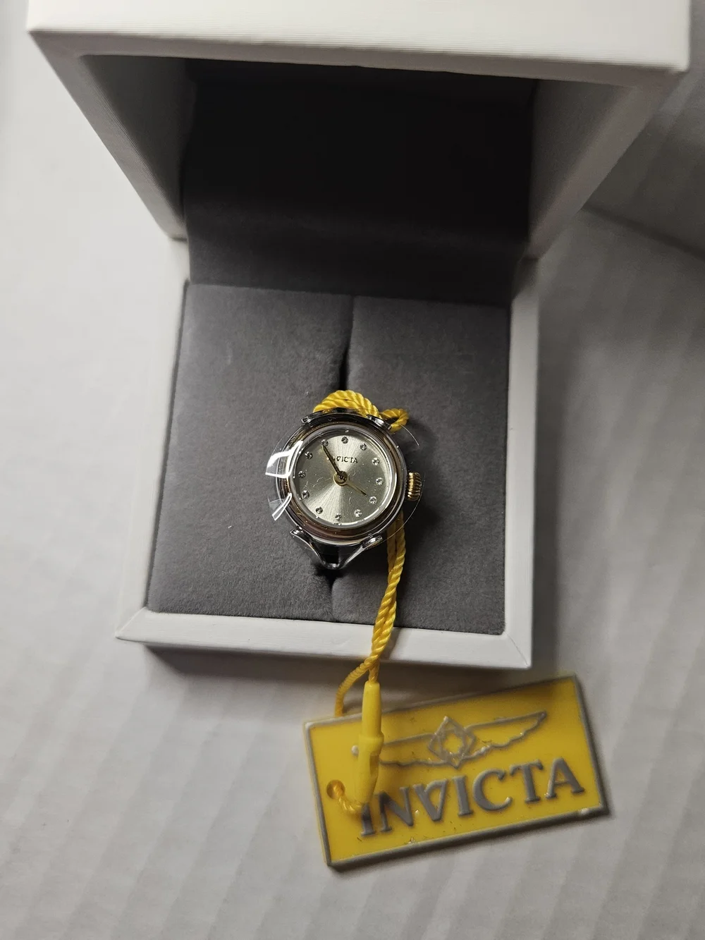 Invicta Women's Silver and Gold Accent Ring Watch 48576